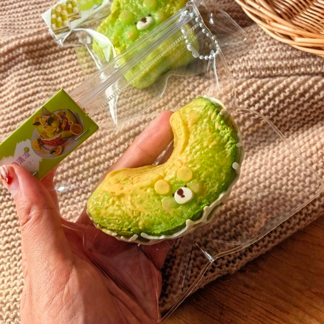 1A【Little Bear Cantaloupe/Starfruit】Inedible Handmade Silicone Squishy Toy