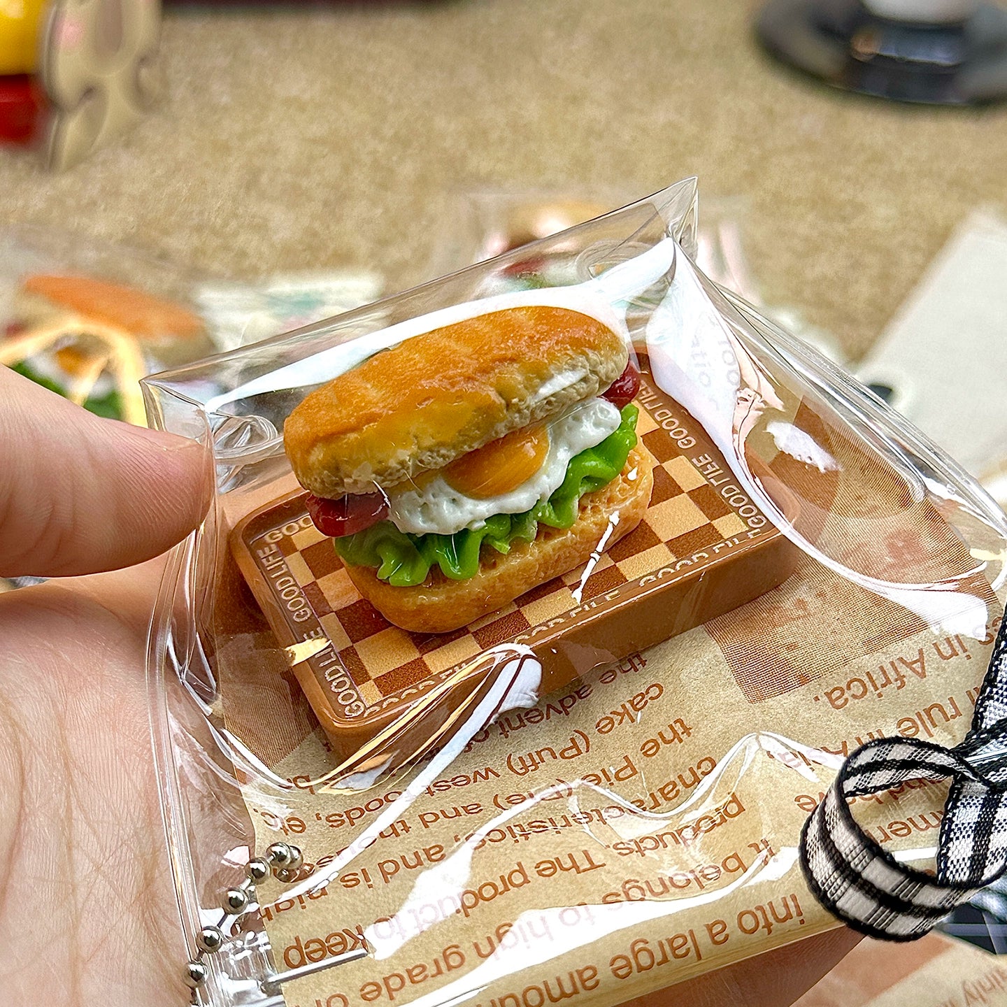 1A【Mini Pumpkin Burger 】Inedible Handmade Silicone Squishy Toy