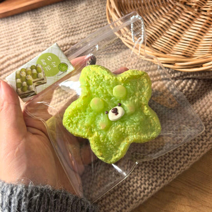 1A【Little Bear Cantaloupe/Starfruit】Inedible Handmade Silicone Squishy Toy