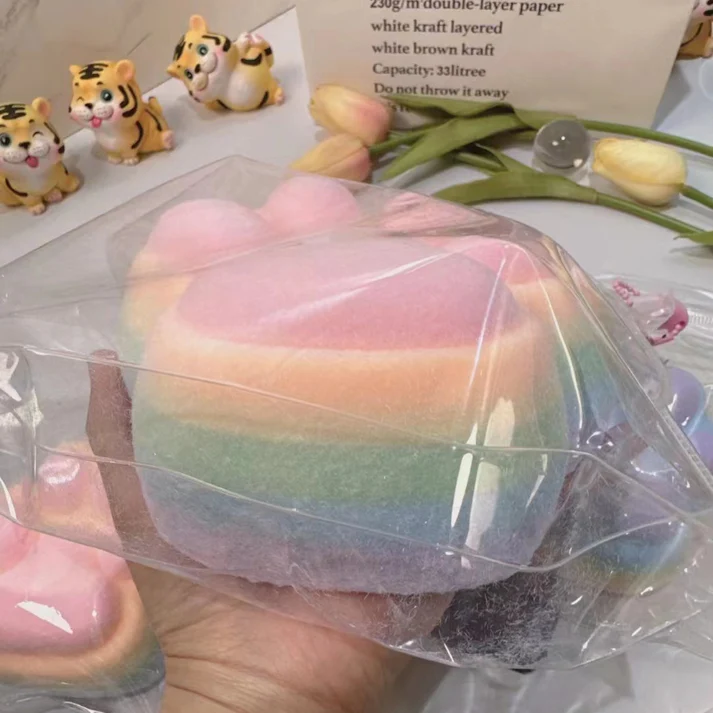 【 800g Rainbow Super Huge Cat‘s Paw】Inedible Handmade Silicone Squishy Toy