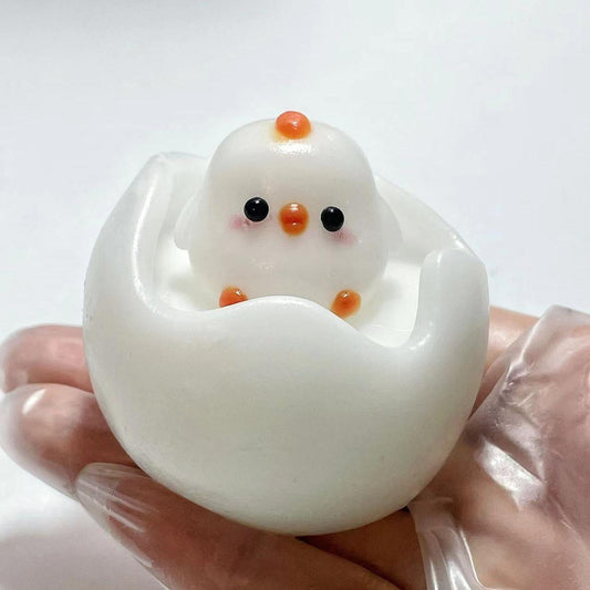 【Chick With Eggshell 】Inedible Handmade Silicone Squishy Toy