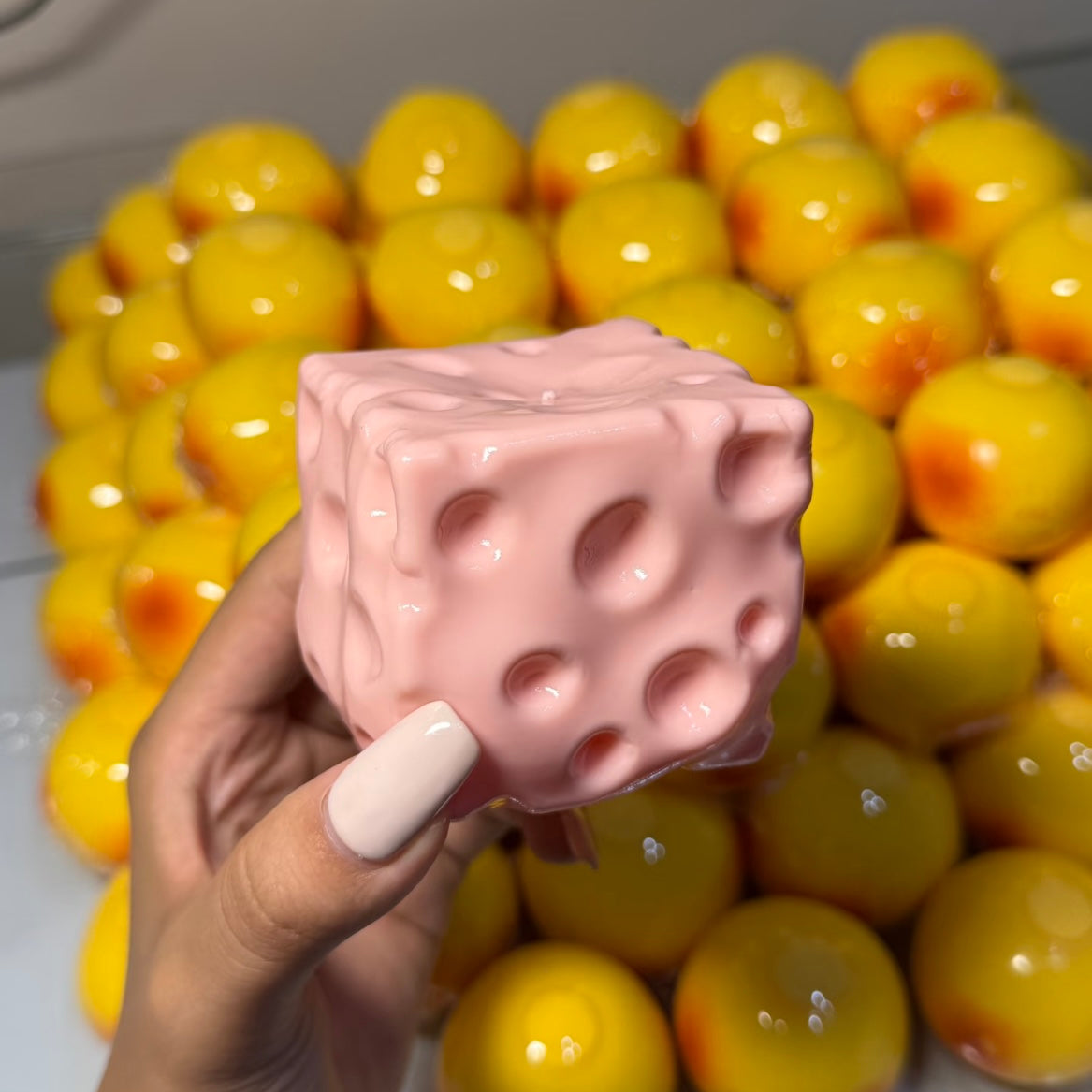 【6CM Cheese】Handmade  Ball Stress Ball Vaseline Filling
