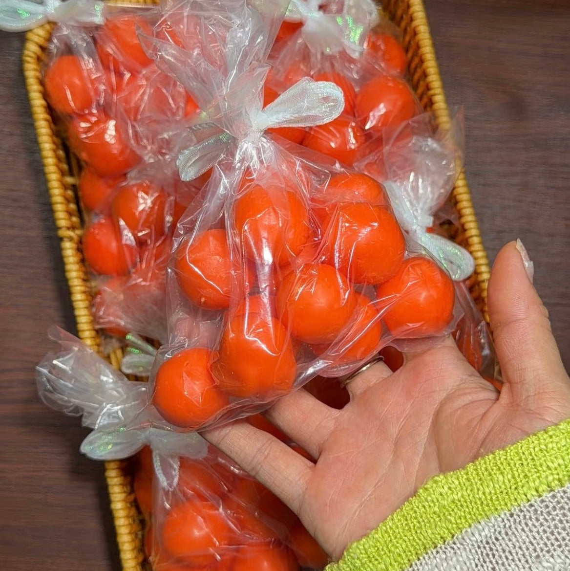 【Egg Yolk 】Handmade Crackle Ball/Irrecoverable/Handmade Bag