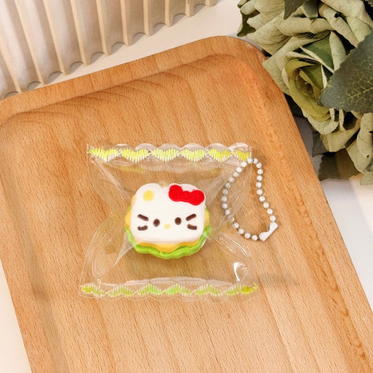 A【Small Kitty Hamburger】Inedible Handmade Silicone Squishy Toy