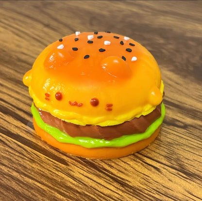 1A【Hamburger】Inedible Handmade Silicone Squishy Toy
