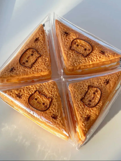 1A【Cat Sandwich】Inedible Handmade Silicone Squishy Toy