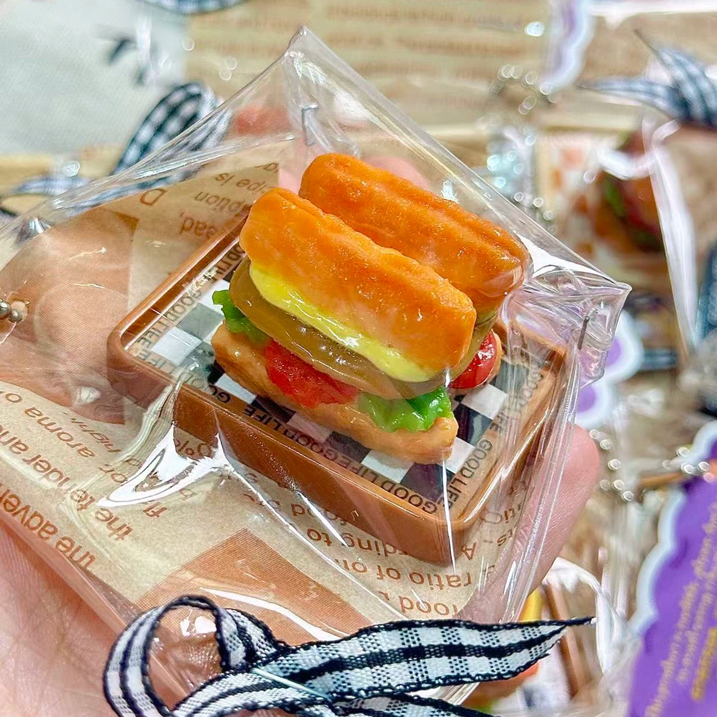 1A【Mini Pumpkin Burger 】Inedible Handmade Silicone Squishy Toy