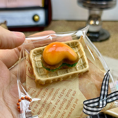 1A【Mini Pumpkin Burger 】Inedible Handmade Silicone Squishy Toy
