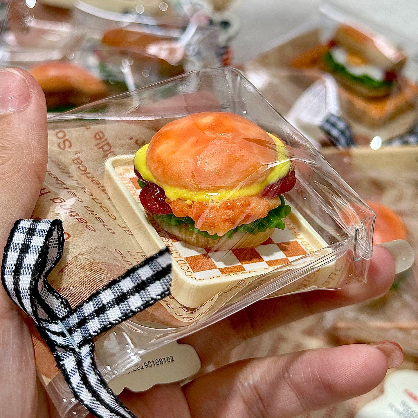 1A【Mini Pumpkin Burger 】Inedible Handmade Silicone Squishy Toy