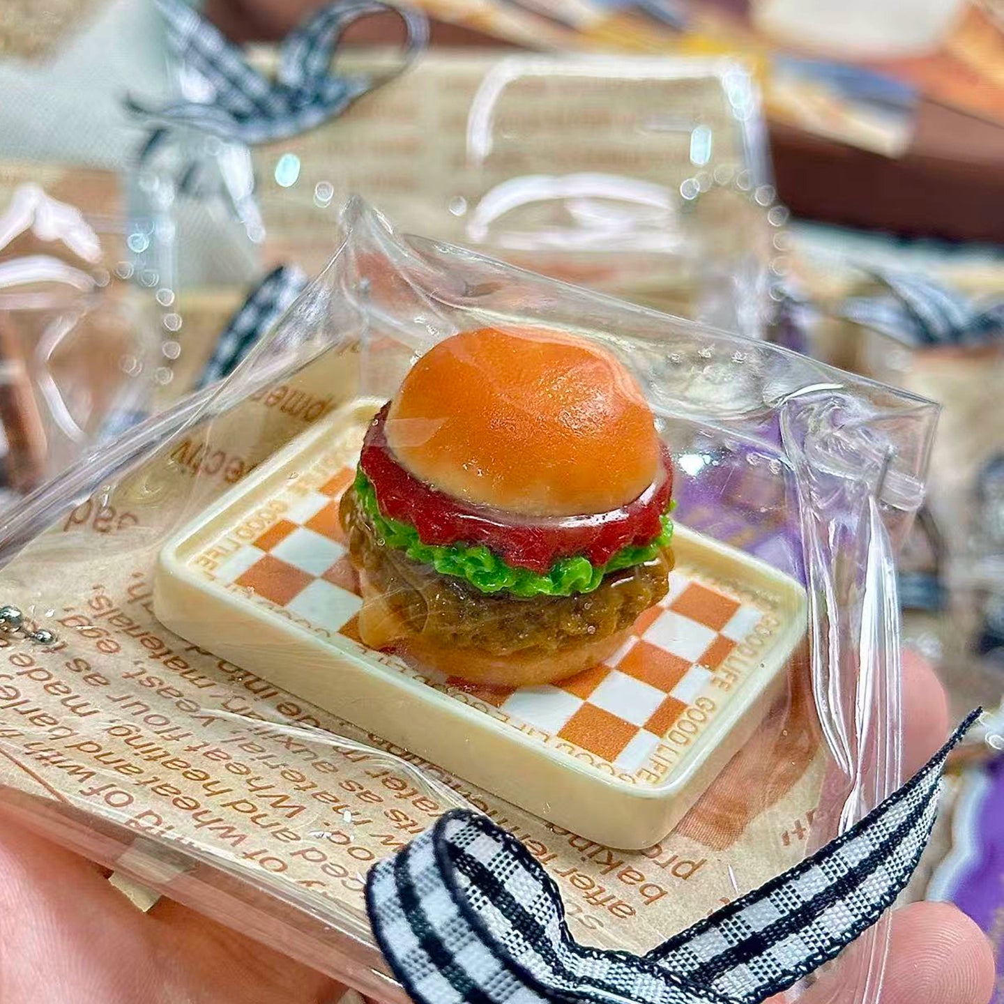 1A【Mini Pumpkin Burger 】Inedible Handmade Silicone Squishy Toy