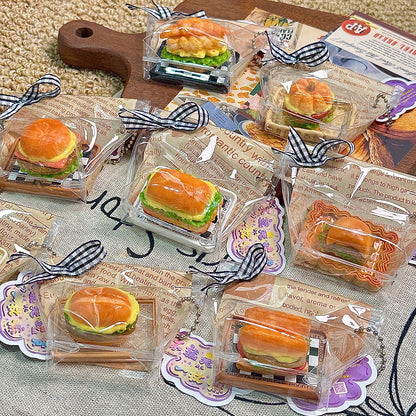 1A【Mini Pumpkin Burger 】Inedible Handmade Silicone Squishy Toy